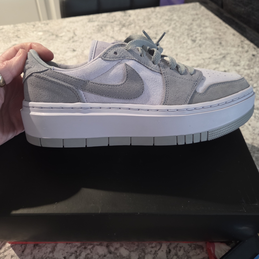 New Nike Air Jordan 1 Low-Top Platform Sneaker in Grey An Tint Of Green.Beautifu